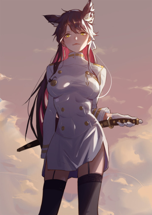 rarts:Admiral girl Atagowith katana: Azur Lane mobile...