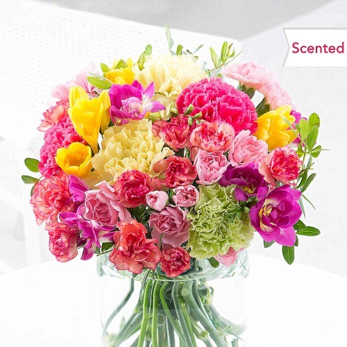 This Carnival bouquet from Flying flowers by post will certainly...