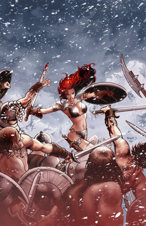sorcerersskull - Red Sonja 56 cover by PaulRenaud
