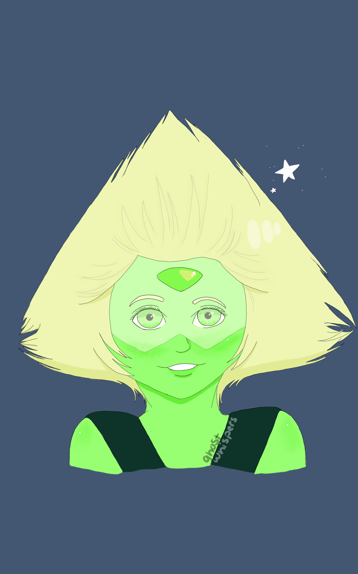 Peri Portrait~ This was my first time drawing Peridot…I hope you like her! :) (She’s also on my DeviantArt)