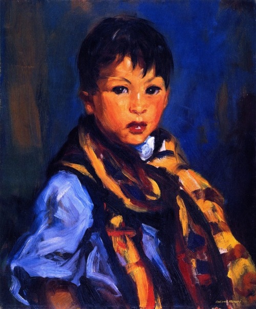 artist-henri:Boy with Plaid Scarf, 1916, Robert Henri