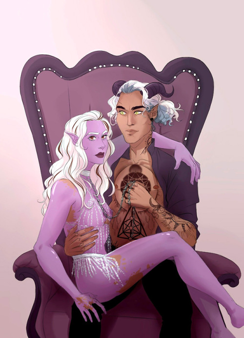 Commission for @queenbeauregard Klahra and Selorm <3