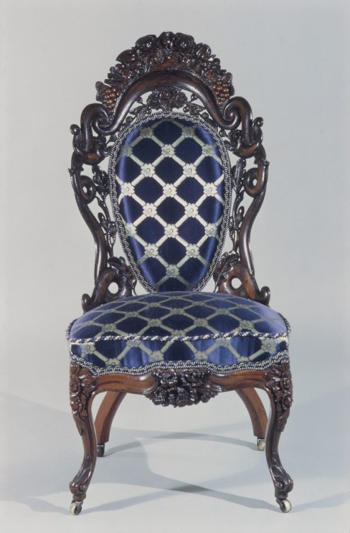 Side Chair, Rosewood, ash, ca. 1850–60 via - the-met-art