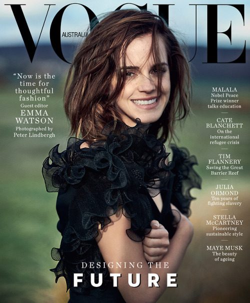 vogueaustralia - Emma Watson wears Stella McCartney on the cover...