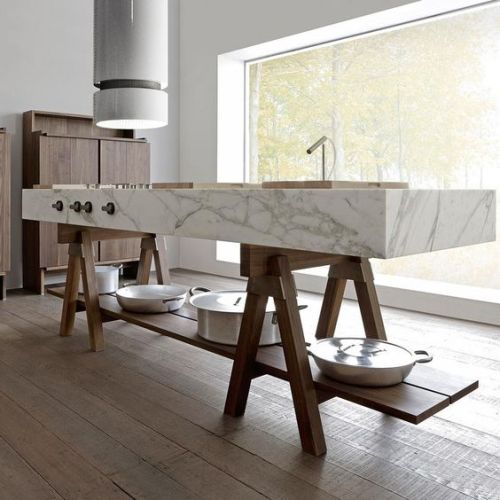 thedesignwalker - free standing kitchen counter made of marble and...