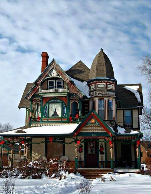 steampunktendencies - Snowy Victorian Houses II 