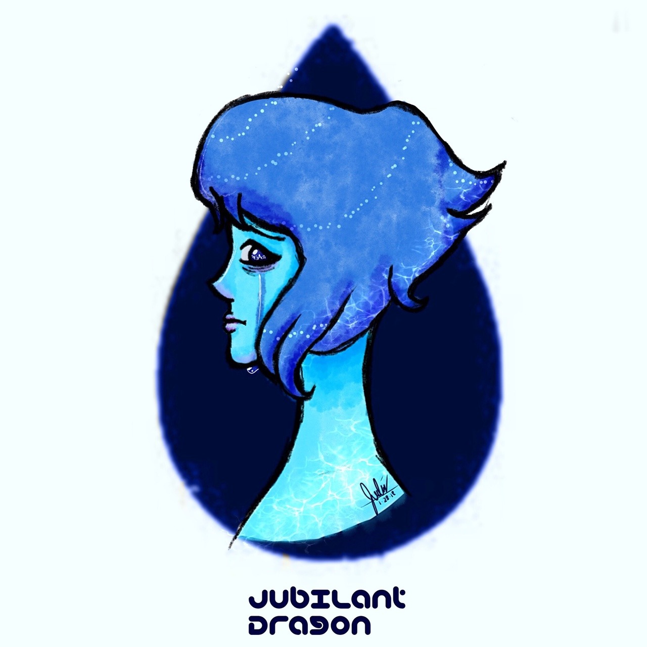 💧“I won’t be caught in the middle of another gem war”💧 A little lapis sketch I did a while ago.
