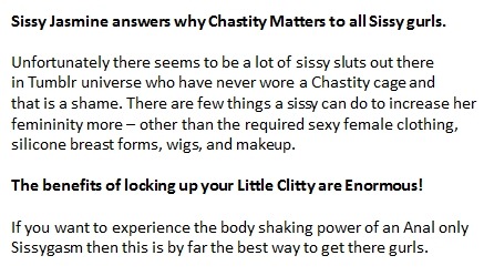 tgirlinthemirror - The many benefits of chastity well laid out...