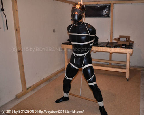 boyzbond2015 - TEDDYBOUND in catsuit tied up and gagged by...