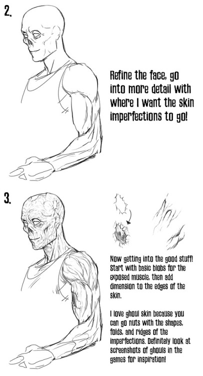 pirate-cashoo:A basic tutorial on how I do ghoul skin for...