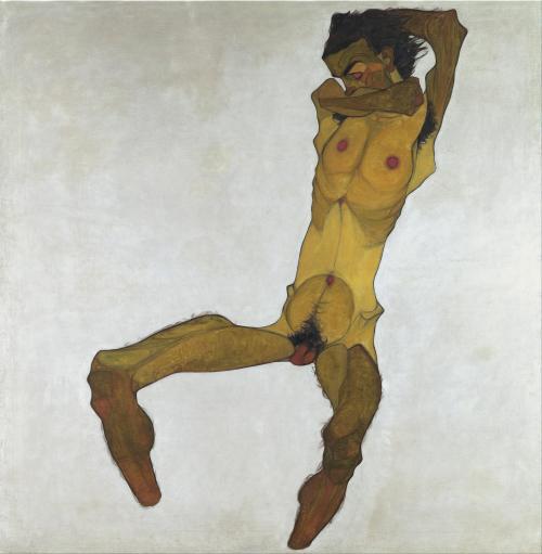 themaninthegreenshirt - Egon Schiele, Seated Male Nude...