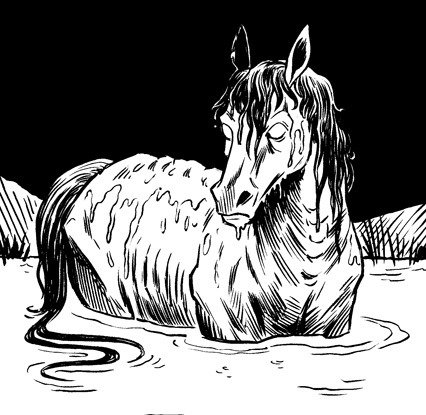 #Inktober day 3 - The Kelpie, a mythical water spirit of...