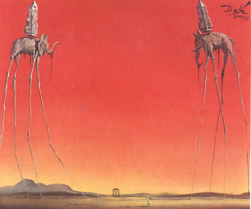 surrealism-love - The Elephants (Large), 1948, Salvador Dali
