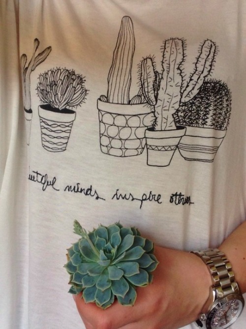 forgottenfeeelings - Some new plants and my cactus shirt ❀
