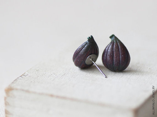 littlealienproducts - Fig Stud Earrings byAllimYaloJewelry