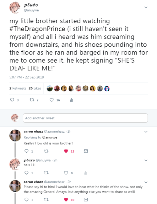 yuus:the co-creator of the dragon prince acknowledged me on...