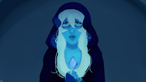 A wip of a redraw of an old picture of blue diamond