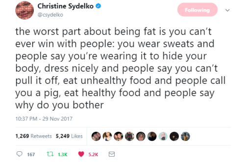 fattychan:Christine Sydelko said this on twitter but I had to...