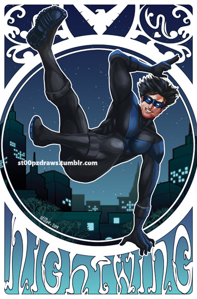 st00pzdraws - Another Nightwing Nouveau style! lolIt was on...