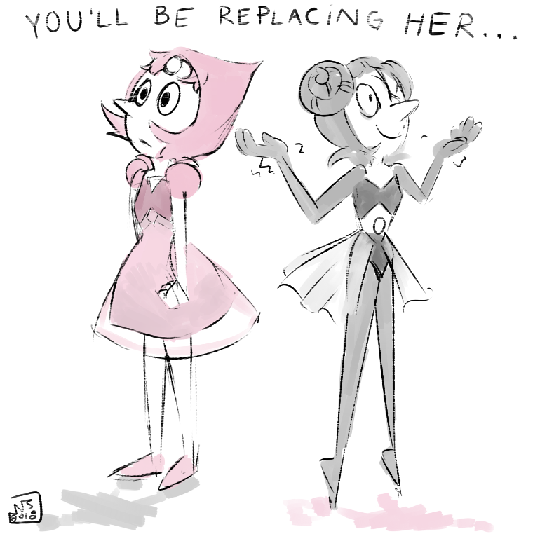 It’s terrible but I really like the idea of our Pearl replacing White Pearl as Pink Diamond’s…