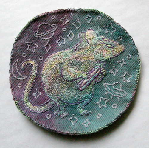 littlealienproducts - Embroidered Glow-in-the-Dark Rat Patches by...