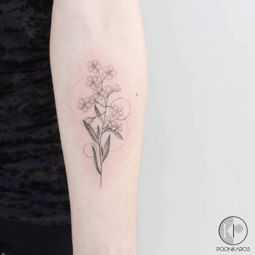 Tattoo ged With Flower Small Single Needle Tiny Forget Me Not Ifttt Little Nature Poonkaros Inner Forearm Medium Size Inked App Com