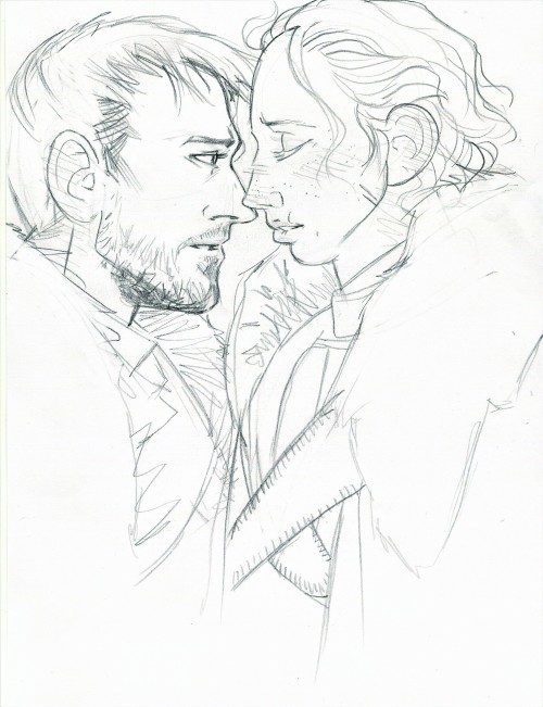 lizziesiddaldraws - Jaime and Brienne being all soft and angsty...