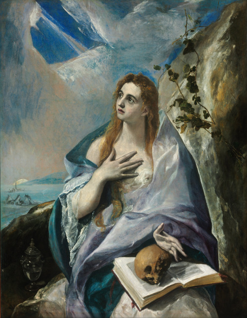 drakontomalloi:El Greco - Mary Magdalene in Penitence. 1577