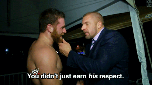 mith-gifs-wrestling - Triple H talks to Sami Zayn after his match...