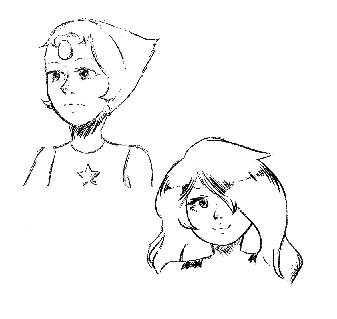 *Steven Universe* Pearl and Amethyst doodle