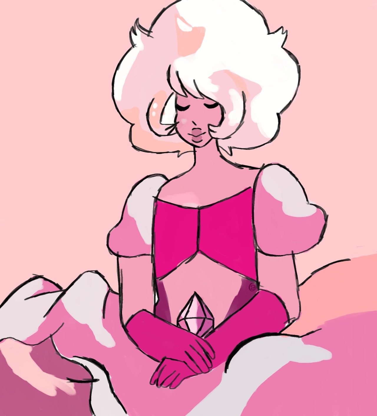 Y’know that really iconic Rose Quartz painting? I did this because I’m canonically allowed to now bye