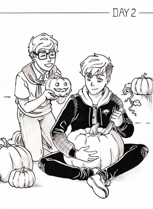 pipapatton - Inktober Day 2! Chose the prompt “Carving Pumpkins”...