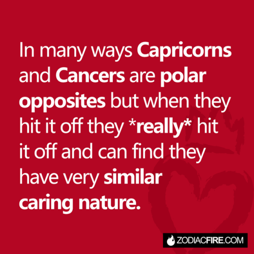 In many ways Capricorn and Cancers are polar opposites but when...