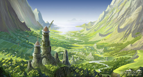 awesomedigitalart:Ghibli backgrounds by Roberto Nieto