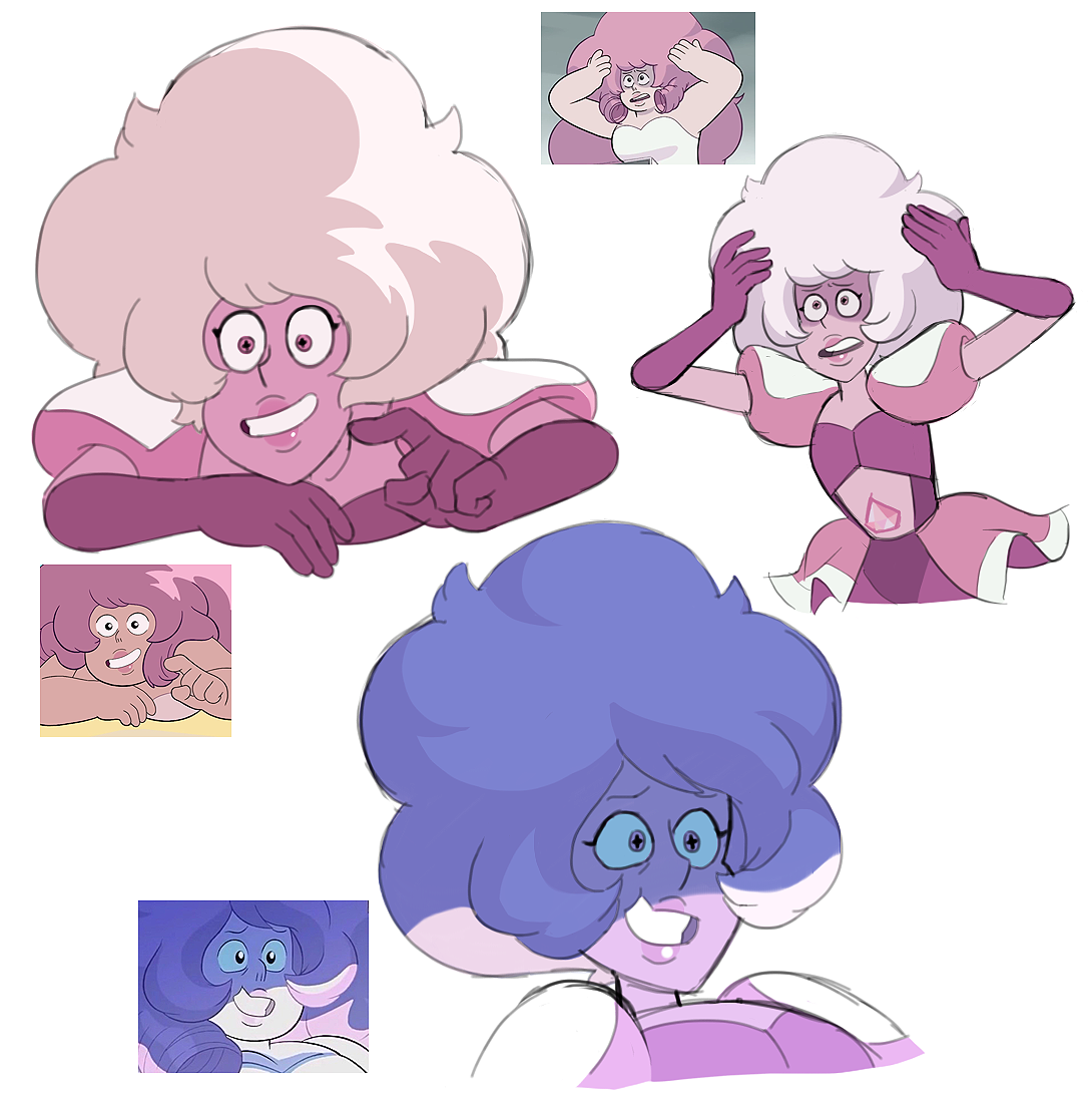 Drew *cough*traced*cough* over some Rose screencaps to get a better feel for the goofy/innocent side of Pink in her Diamond form. :3