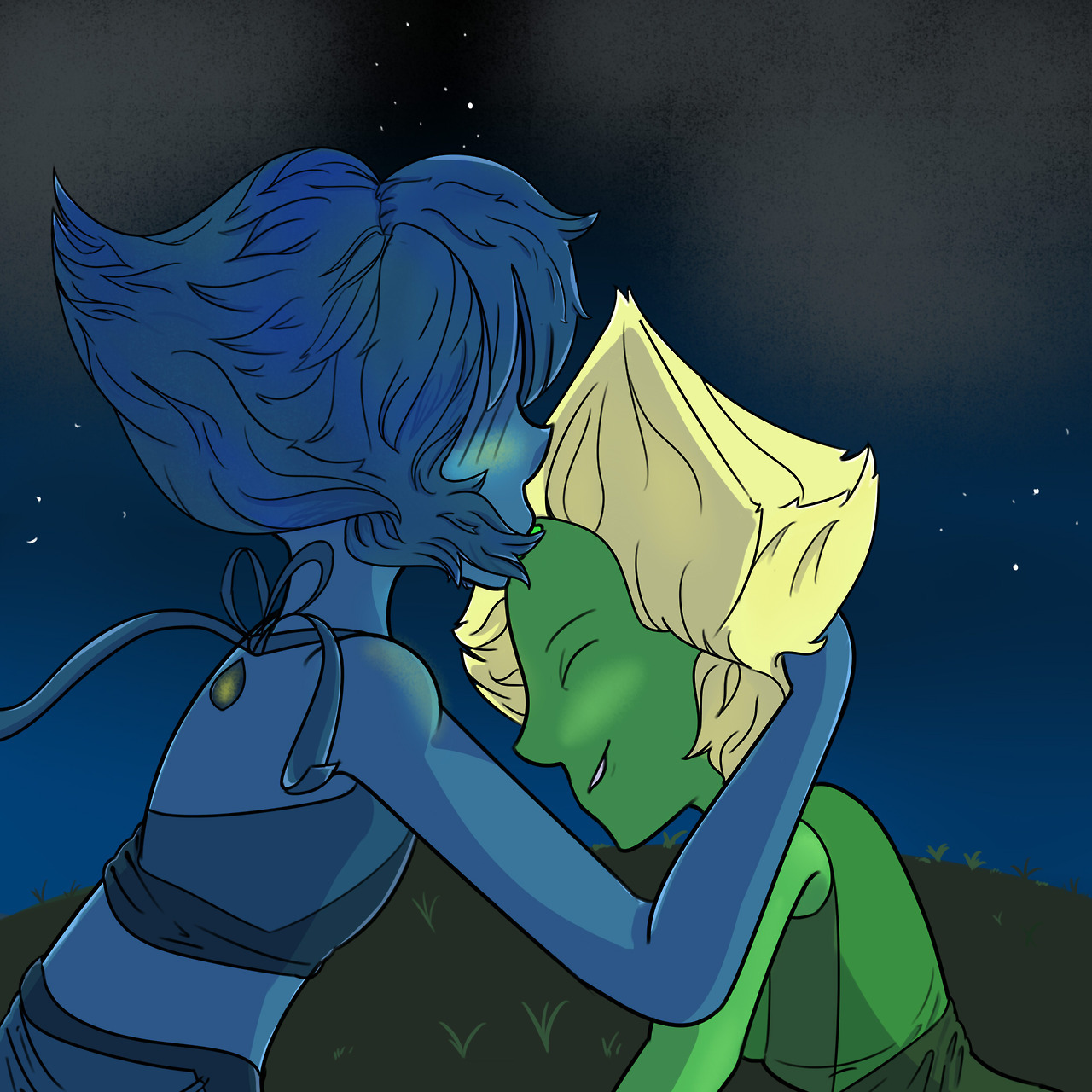 A soft kiss on a hill. If you like this please like and reblog I gave it my all for drawing and coloring them :)