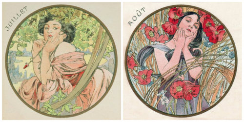 english-idylls:The Months of the Year series by Alphonse Mucha...