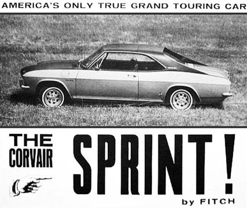 1967 Sprint… ad for John Fitch’s GT Corvair 