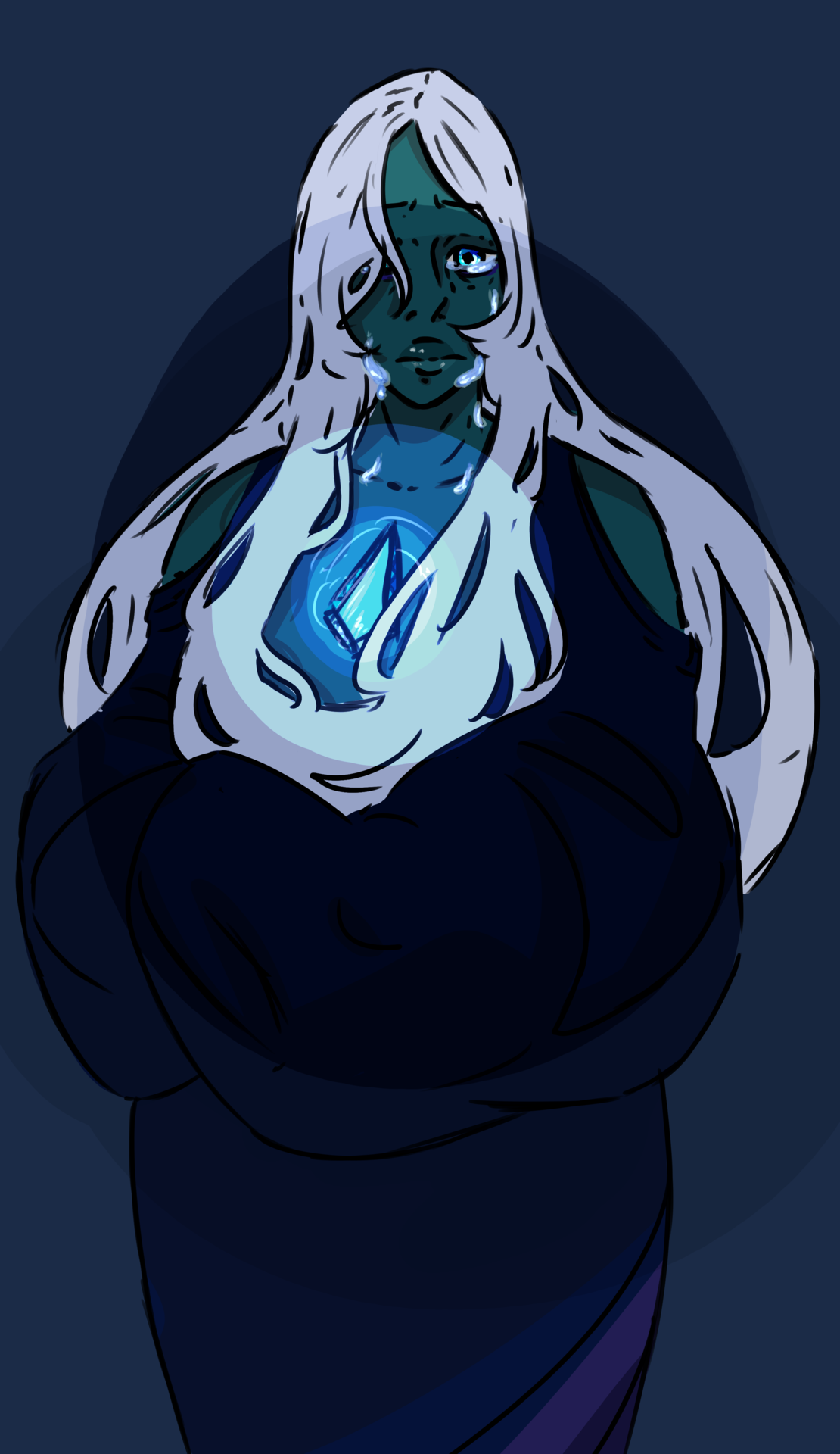 So I did end up doing another Blue diamond drawing. The line work is rather sloppy, but I wanted it to look that way for my wallpaper.