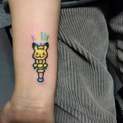 By Pikkapimingchen · Pikka Cool Cool, done in Chengdu.... pokemon characters;small;fictional character;pikachu;pikkapimingchen;tiny;cartoon;ifttt;little;video game;game;inner forearm;pokemon;cartoon character
