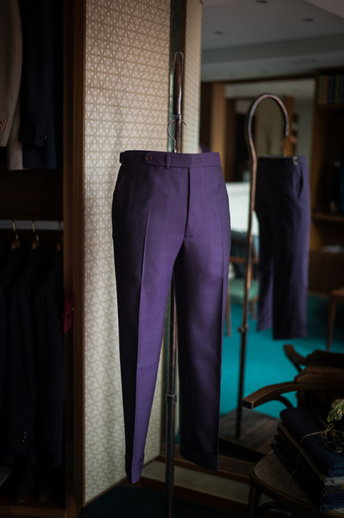 bntailor:Purple bespoke trousers