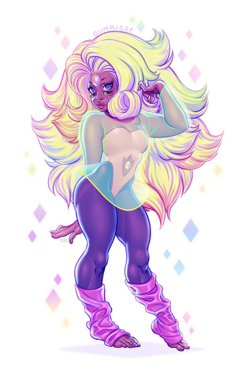 Finished coloring this 3 year old fanart I made of Rainbow Quartz 😊✨