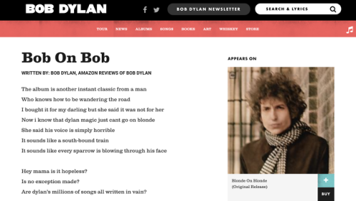 objectdreams - a bob dylan songwritten using a predictive text...