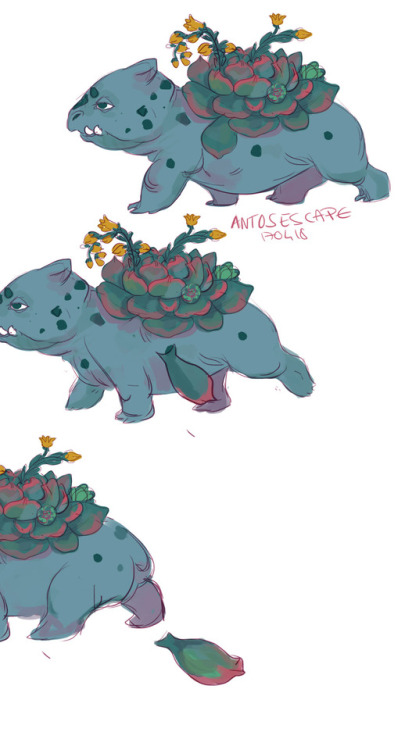 antosescape:how Lil succulent Bulbasaurs are born <3please...
