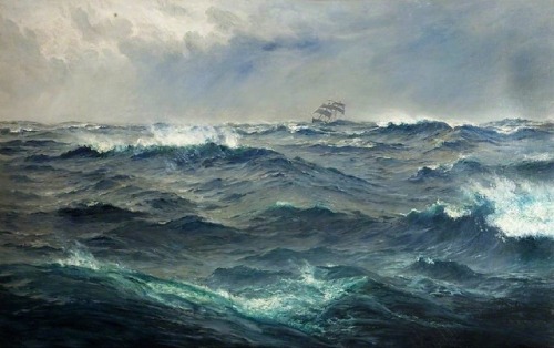 oldpaintings - Rough Weather in the Mediterranean, 1874 by Henry...