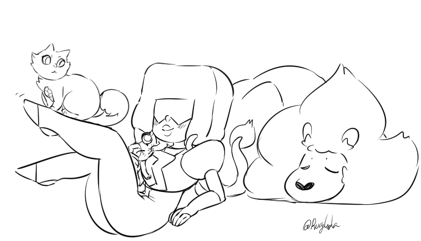 lil sketch :) Garnet and felines