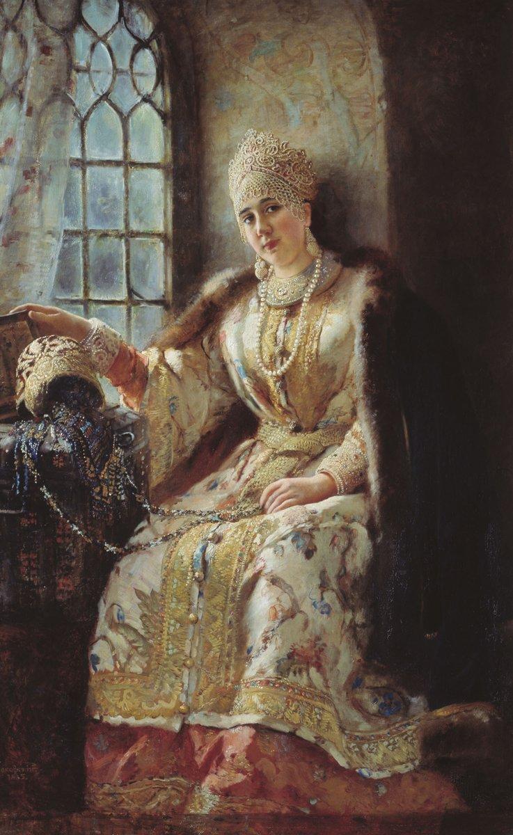 Boyar’s Wife at the Window, 1885, Konstantin Makovsky
Size: 174x117 cm
Medium: oil, canvas