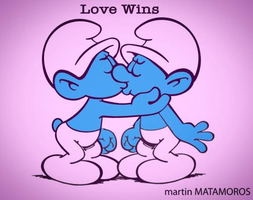 asterothian - Love wins #smurf #smurfs #80s #blue #lovewins #gay...