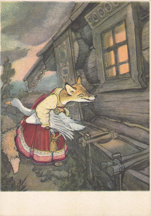 sovietpostcards - Fox With a Rolling Pin (Russian Folk Tale) -...