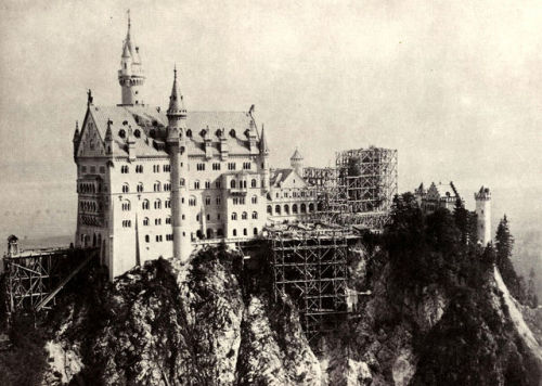 germany1900 - Neuschwanstein under construction, Germany, 1880s